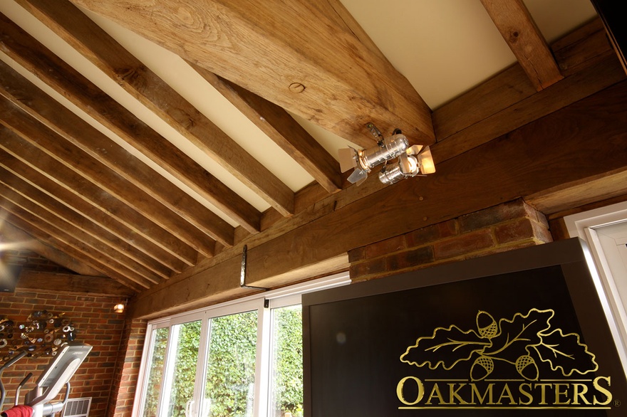 Oak clad lintel frames this cottage window