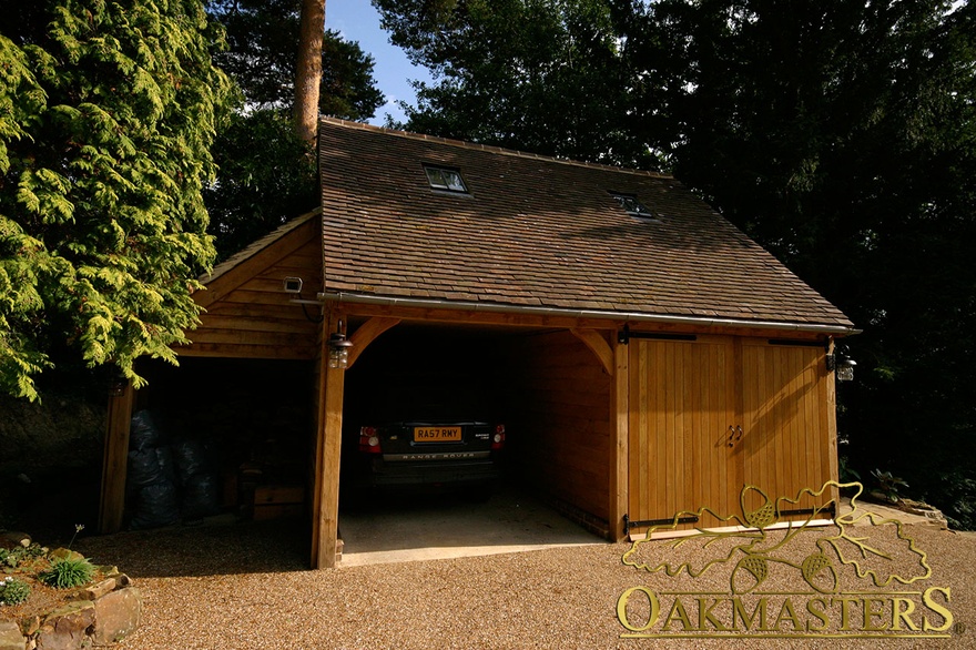 Bay Semi Closed Oak Garage Log Store Loft Bay Semi Closed Oak Garage Log Store Loft