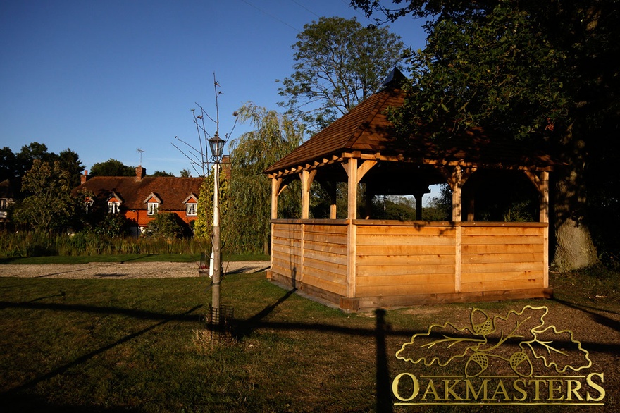 Oak timber clad all weather grill house