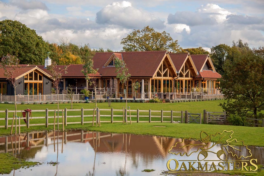 Oakframed single storey country residence in extensive grounds