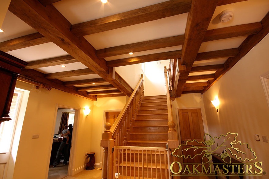 Oak beam layout with opening for a staircase - 140225