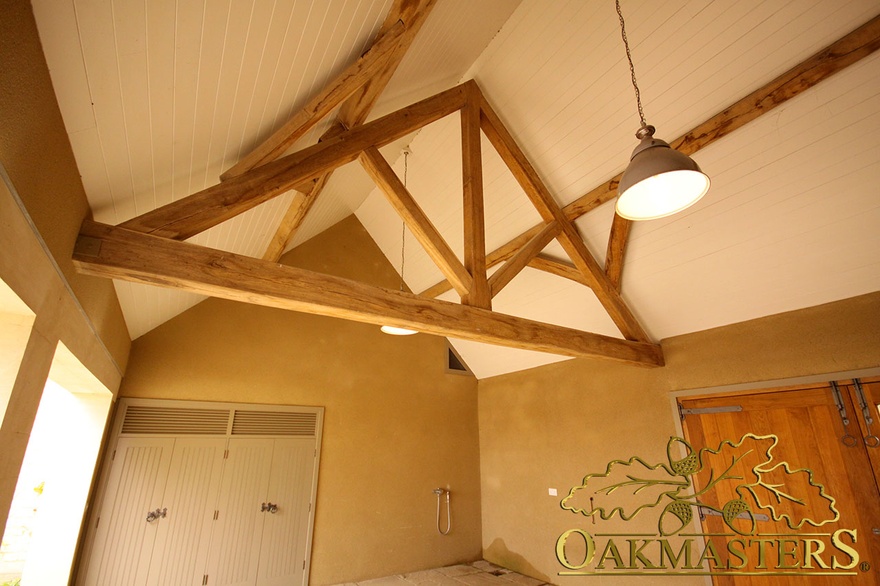 King post truss and clad ceiling 