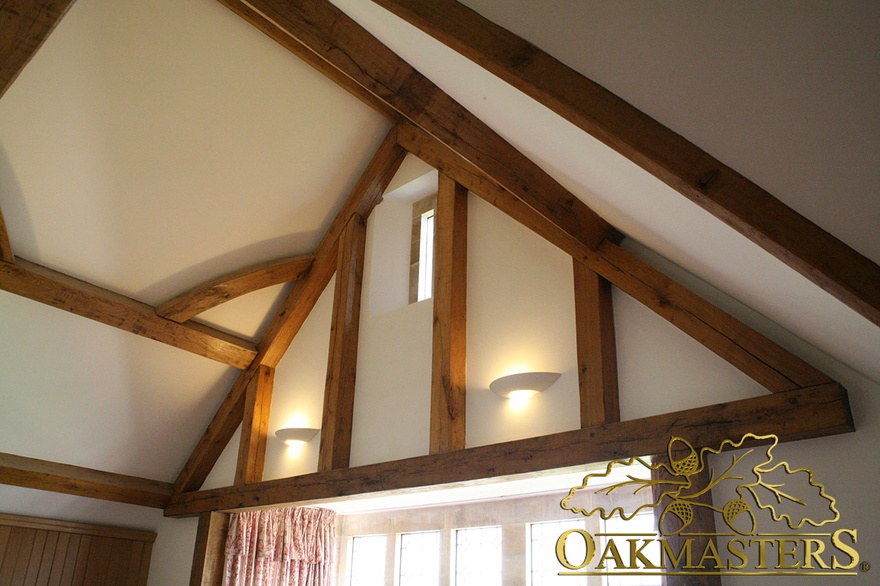 Exposed truss frames small window