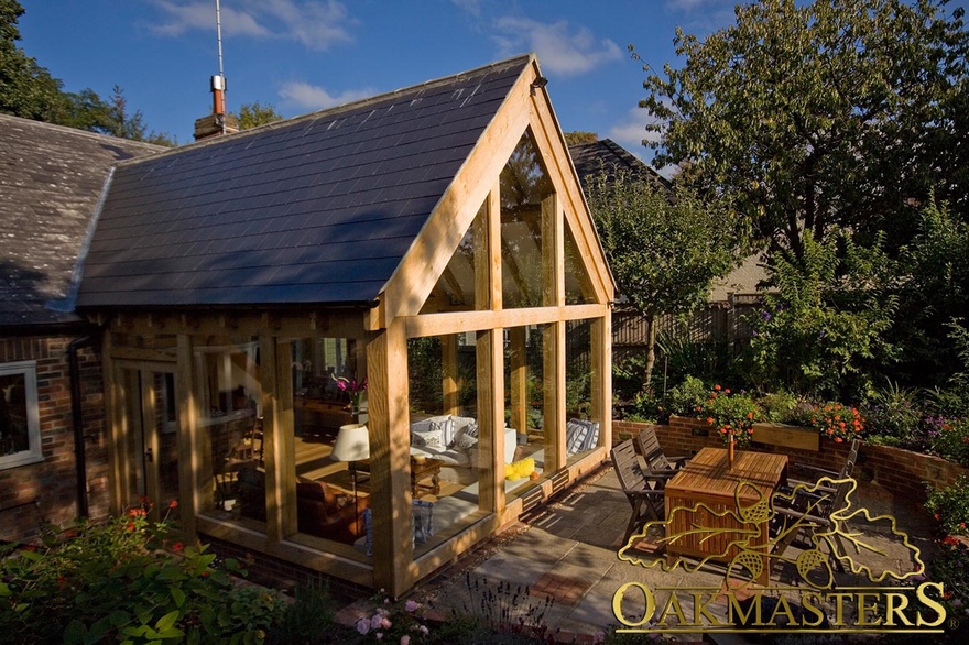 Spectacular oak frame garden room with glazed gable