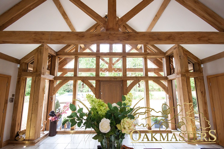 Stunning detail of the oak frame and doors