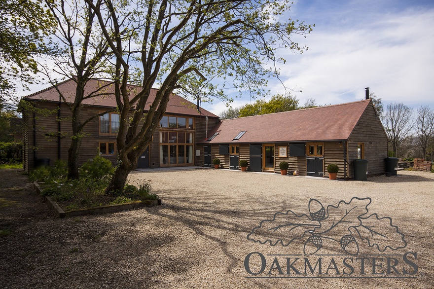 L shaped oak barn and former stable complex becomes a lovely family home