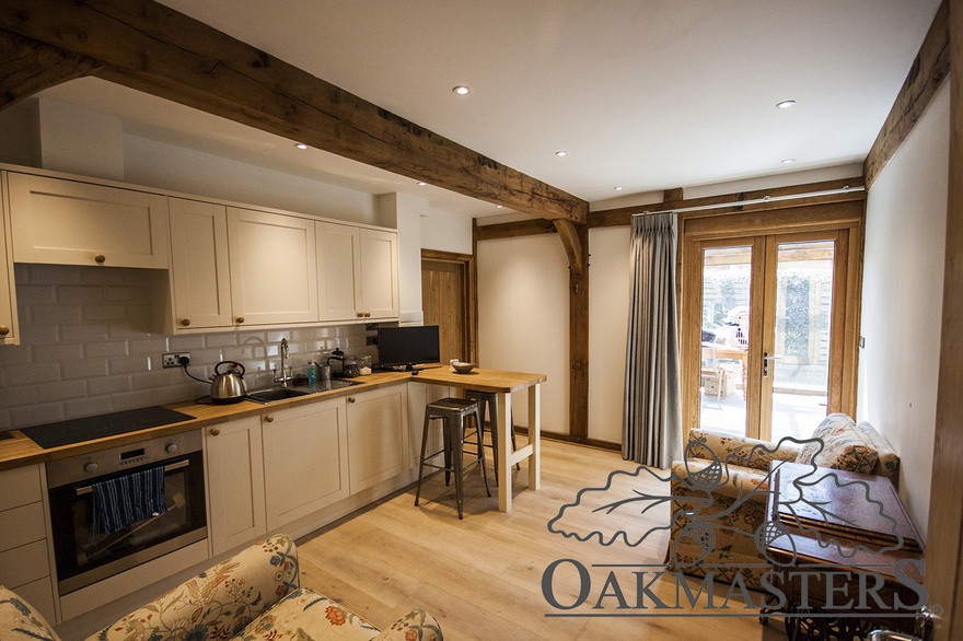 There is also space for a generous utility room with feature oak posts and ceiling beam
