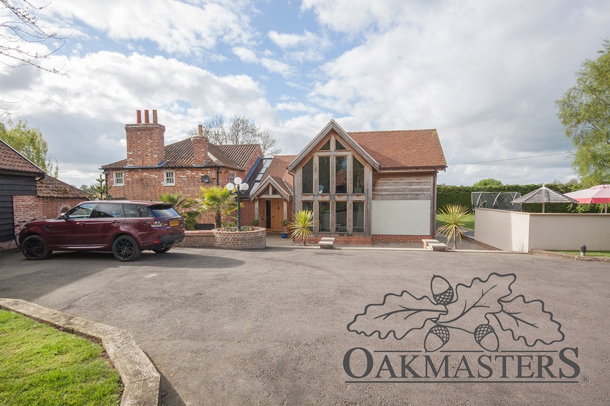 Ther oak framed extension makes for great curb appeal