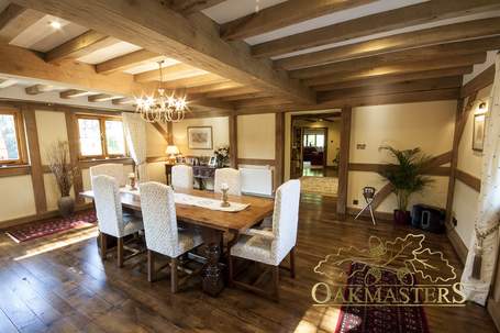 The main oak ceiling beams are of impressive proportions and really make the room.