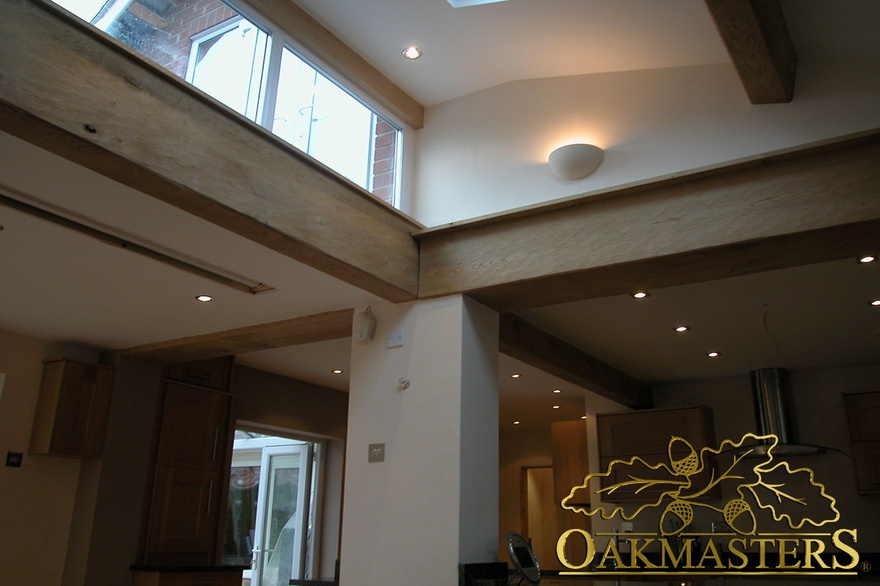 Oak beam casings with a modern surface finish