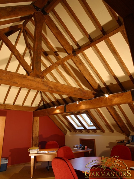 Oak covers disguise this load-bearing steel beam