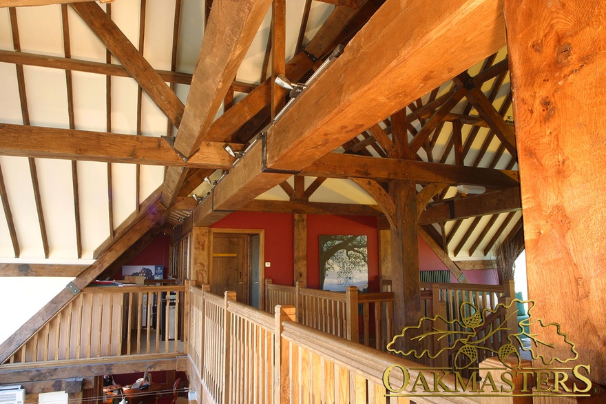 Extra long oak beam cover with iron strap