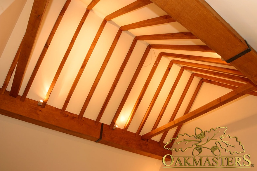 Detail of the oak clad vaulted ceiling