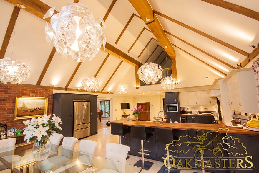 The purlins on this vaulted ceiling look undistinguishable from solid oak