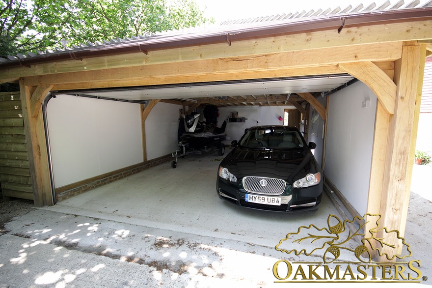 Two bay garage with a single up and over door