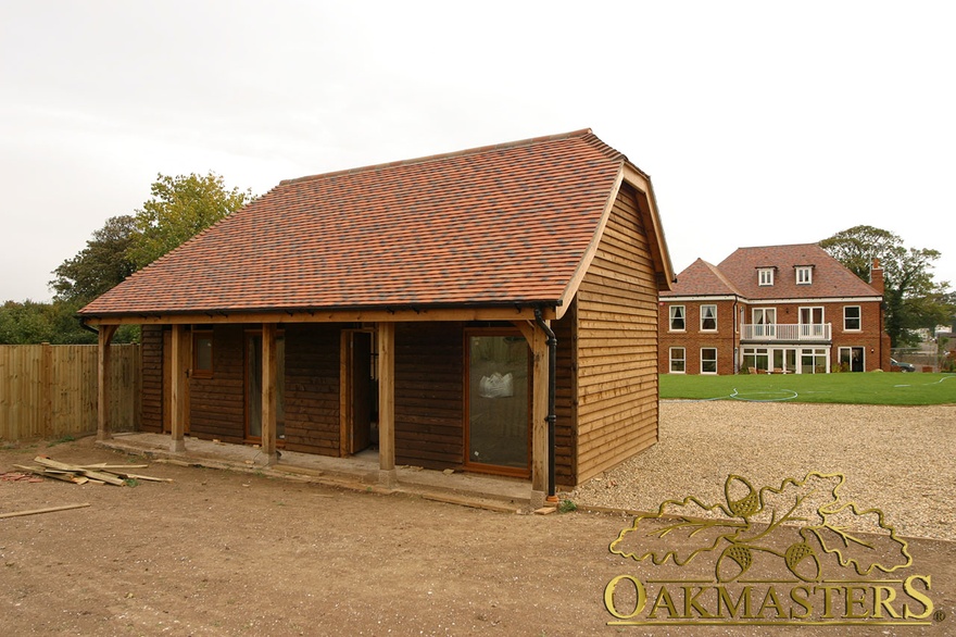 Oak framed walkway and glazed section detail