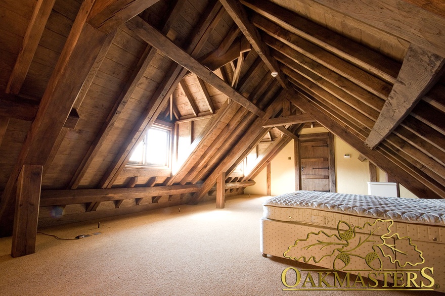 Oak framed garage with guest room above