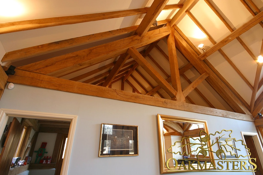 King post truss as dividing wall feature in listed home extension
