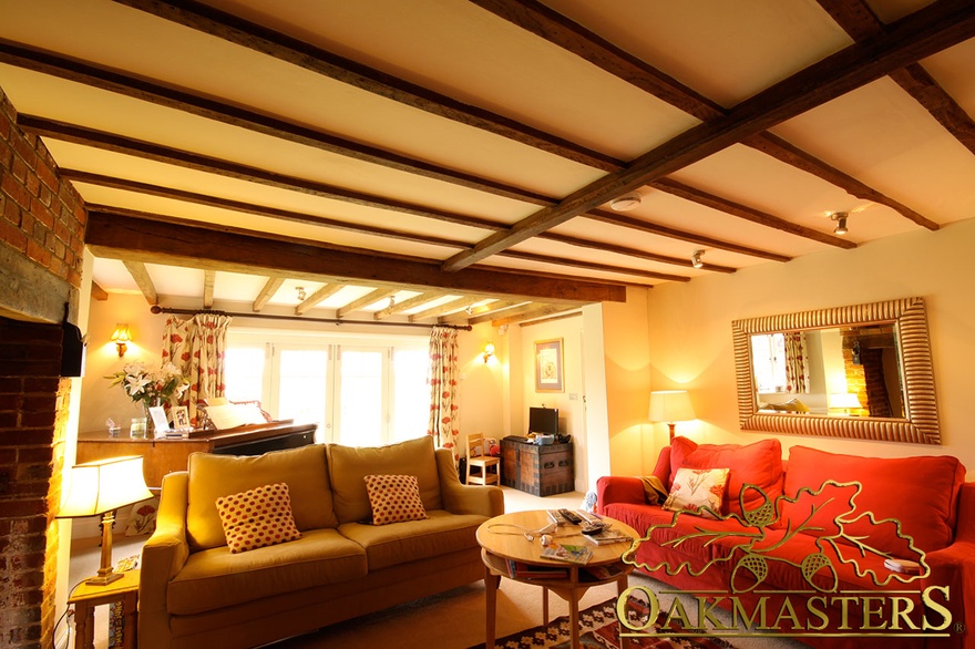 Multi directional oak ceiling beam layout - 103942