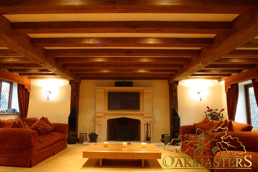 Classic oak beam layout design for a sitting room - 164831