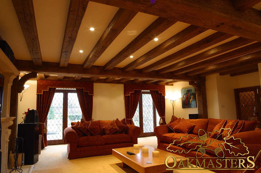 Oak beam layout with sunken spot lights - 164728