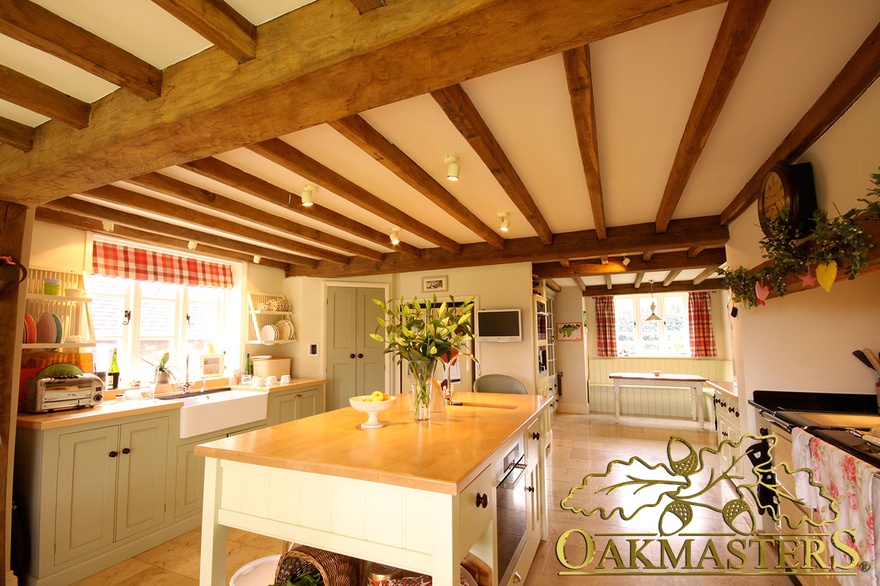A large room may require a number of main beams in a ceiling layout - 103845