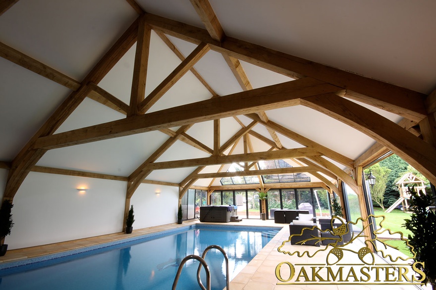 Large oak framed pool building
