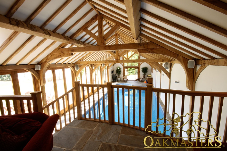 View from internal gallery in poolhouse