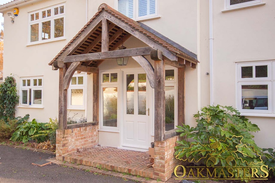 Wide and shallow oak porch