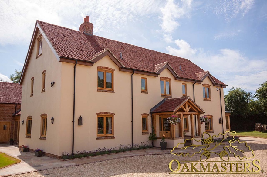 Oak porch adds character to this newly built house