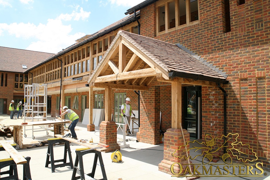 Large oak porch