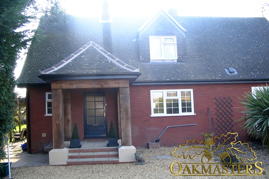 Oak porch with Far East inspired design