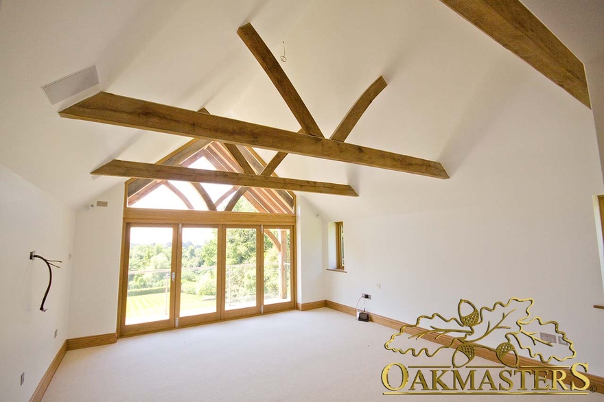 Modern truss in open ceiling