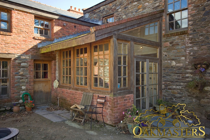 Oakframe rustic sunroom