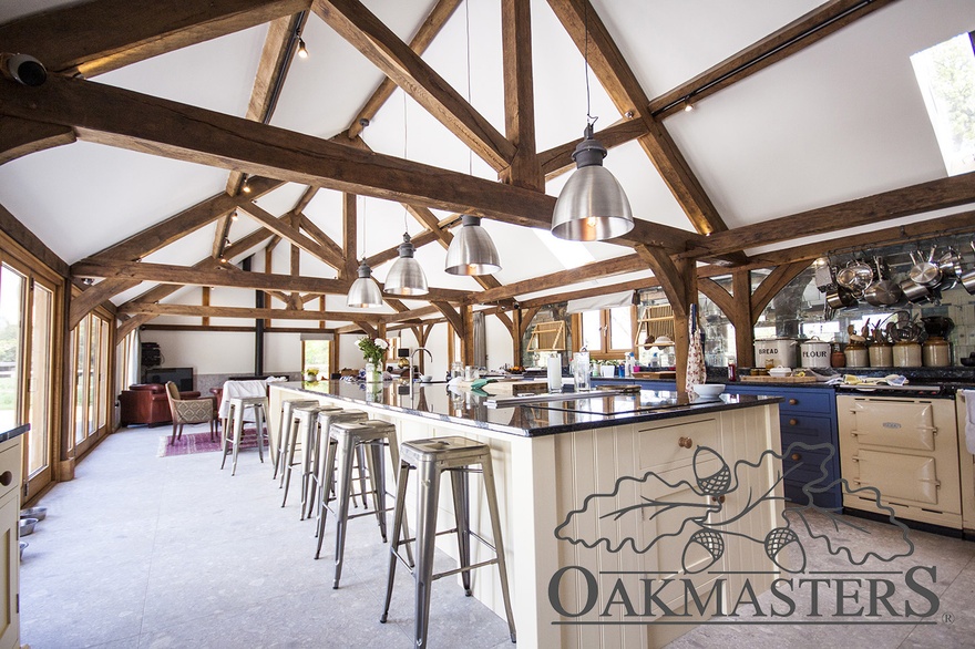 Large open plan kitchen allows for a really generous kitchen island and breakfast bar