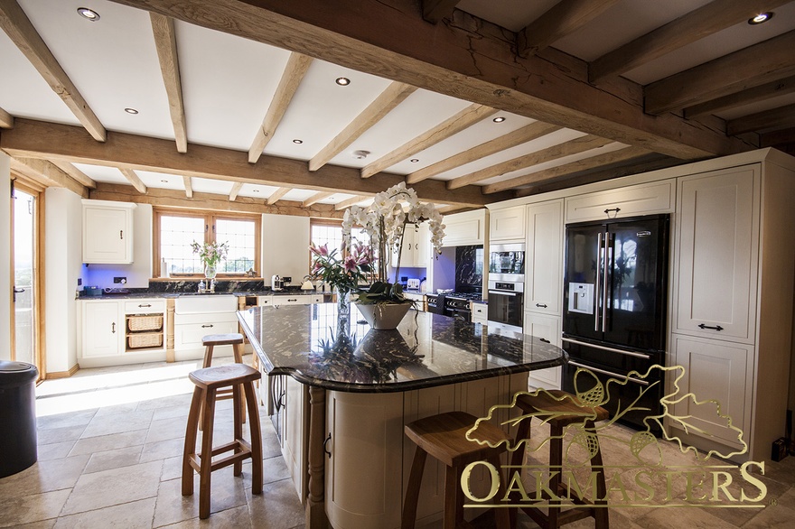 The kitchen also gets plenty of light streaming in through the south facing french doors