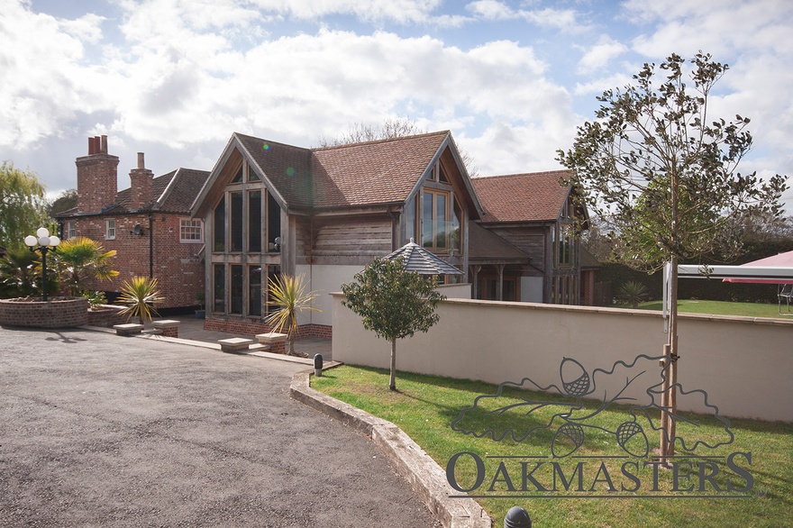 You get a good view of the large oak framed extension as you come into the driveway