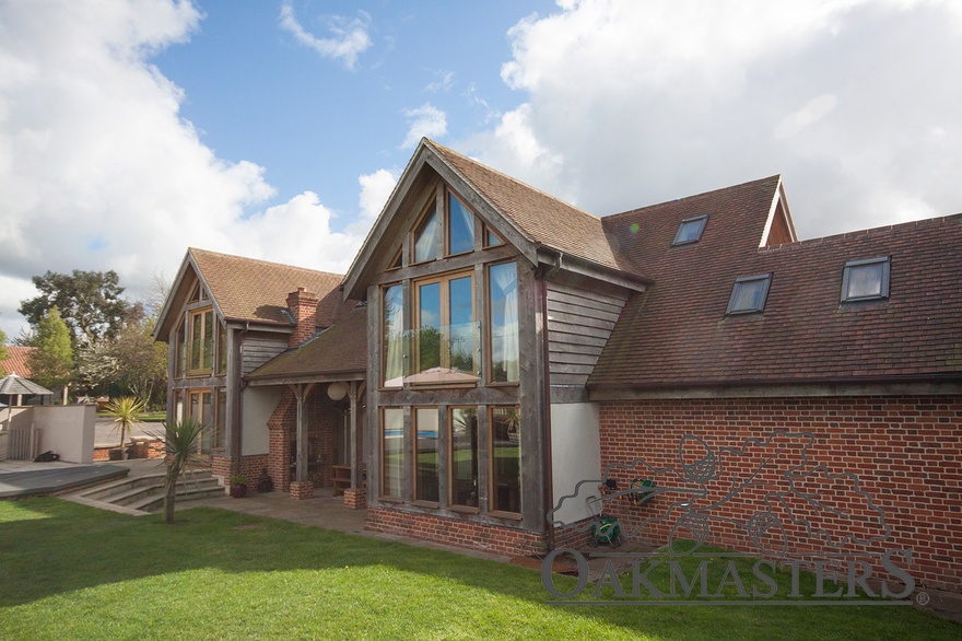 Stunning double height glazed oak gables