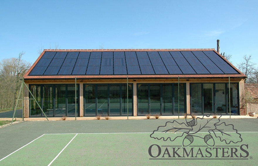 Most of the energy is generated by solar panels fitted on the roof of the oak pool building
