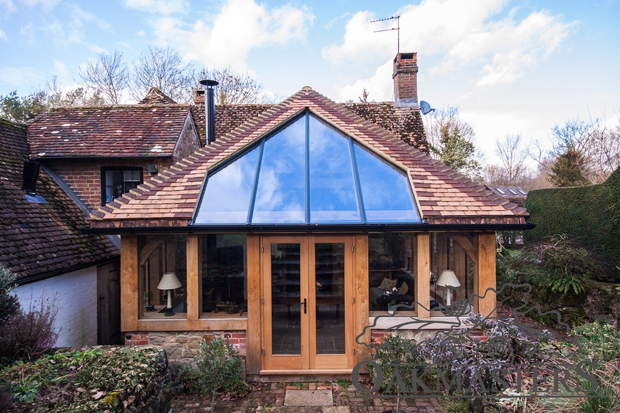 The owners wanted a simple oak French door for access to the garden