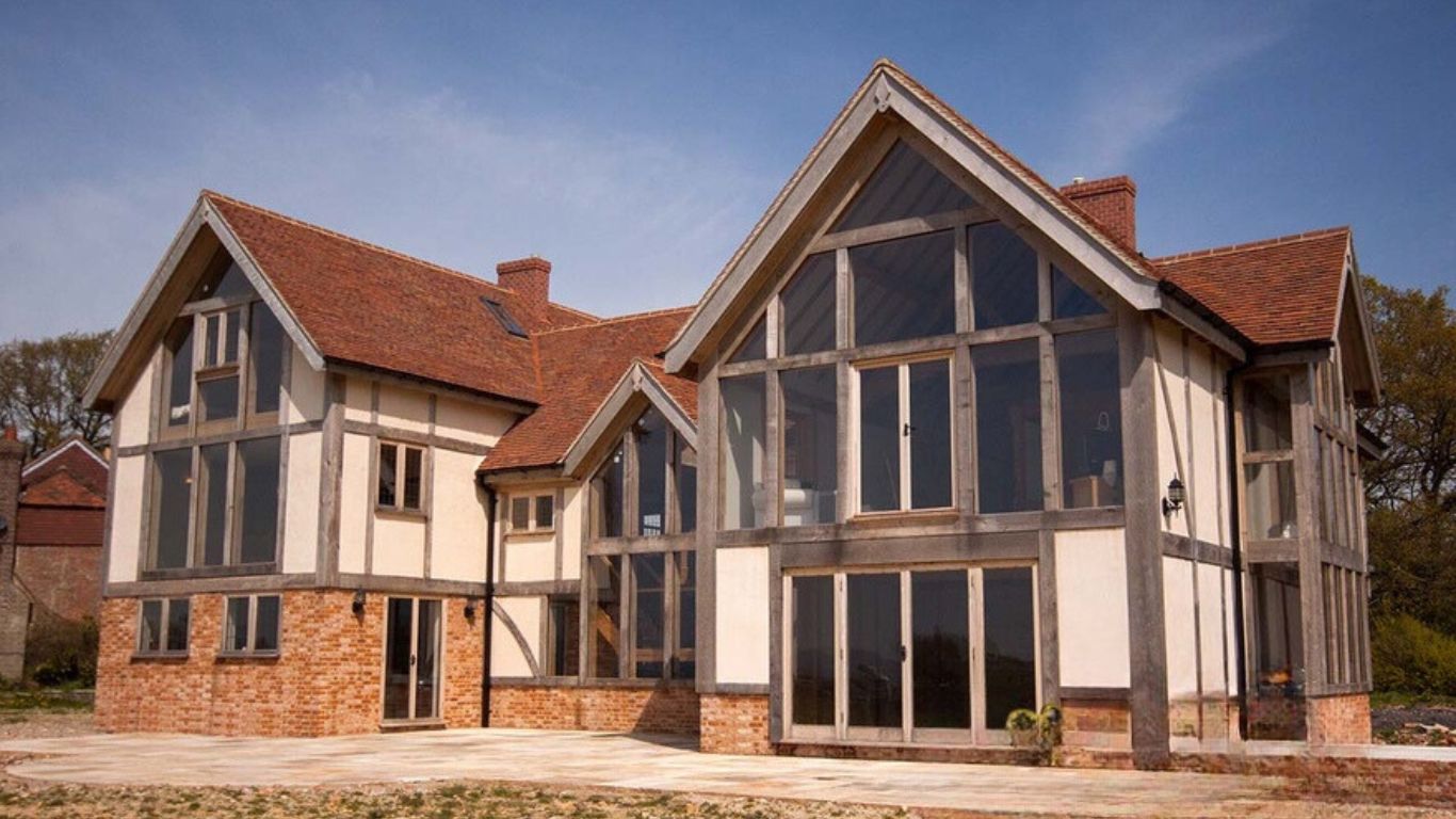 Large oak frame houses made to order as an oak framed house kit by Oakmasters