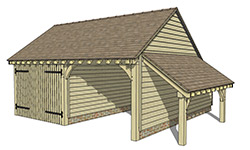 2 bay garage cat slide and log store