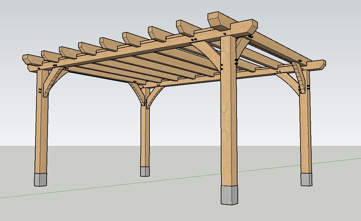 Example of English oak pergolas